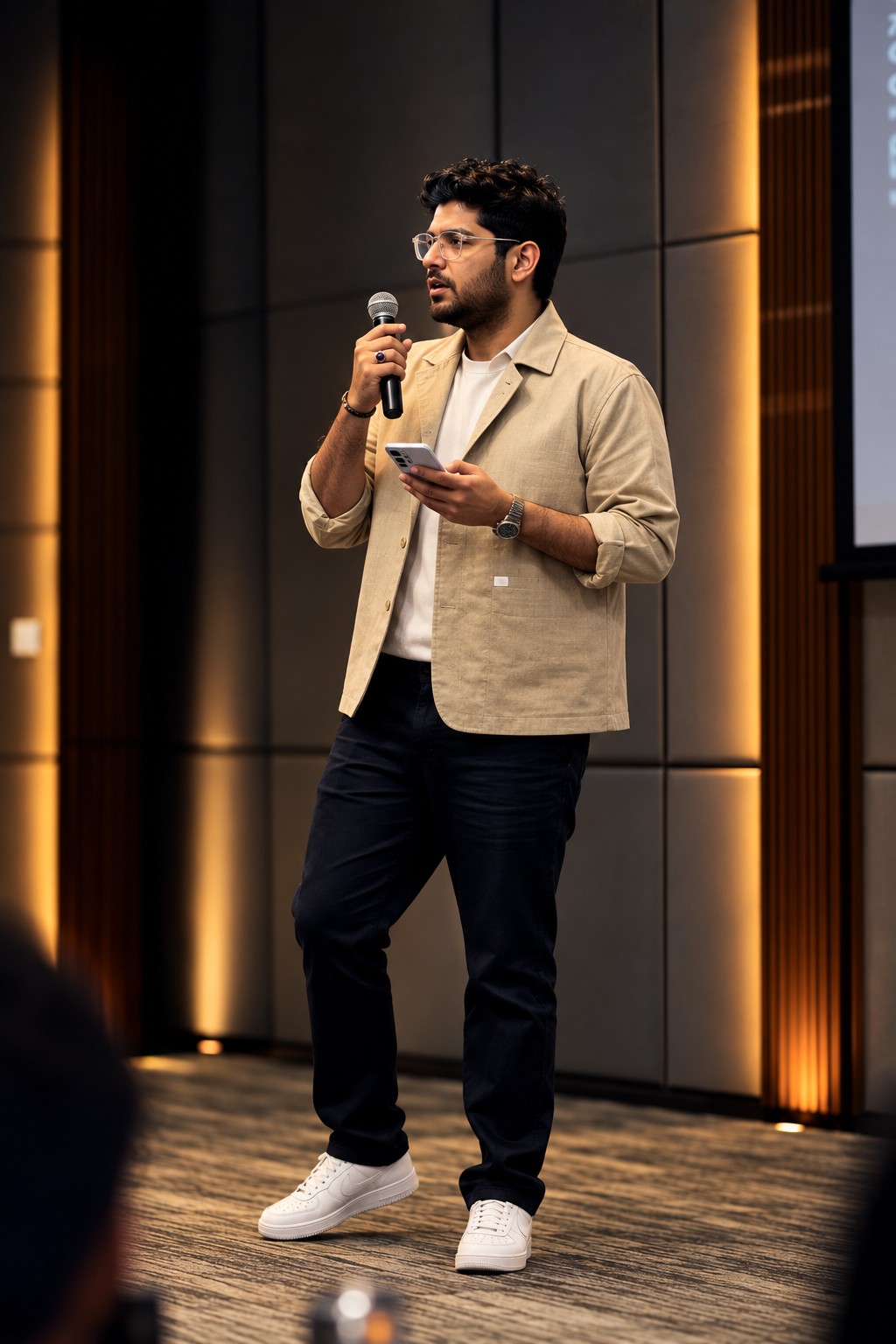 Sandeep Bhagchandani speaking at an event